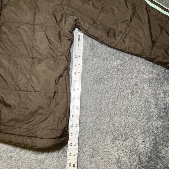 Adidas Men's Reversible Puffer Jacket To Sweater SZ S Brown/Mint Green Hoodie - Picture 5 of 16